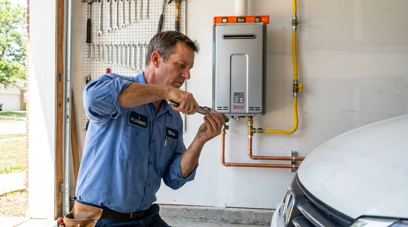 Tankless water heater installation by a Johns Plumbing LLC plumber in Bear